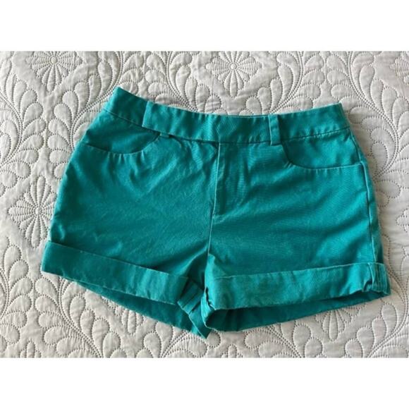 Kate Spade Saturday Teal Cuffed Shorts- Size 2 - Picture 1 of 5